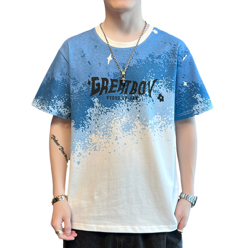 Adolescentes de manga corta para hombres 2024 nuevo algodón de verano japonés tendencia suelta versátil camiseta de hombre media manga casual
