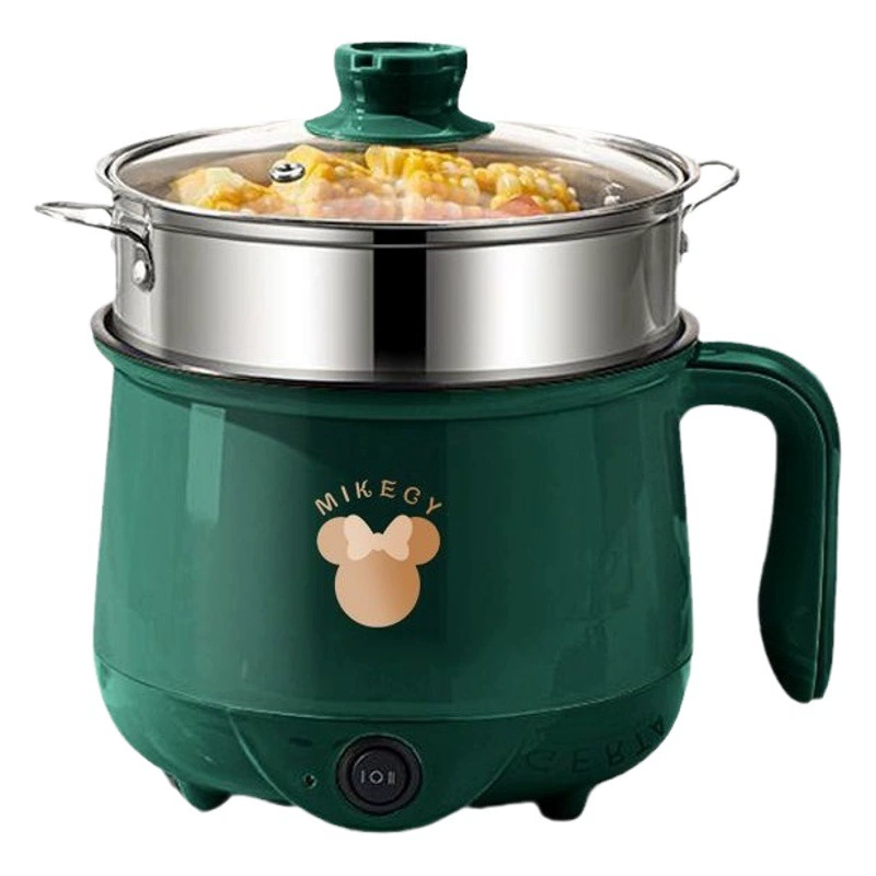 Электрический вок для приготовления пищи с антипригарным покрытием Бытовая маленькая электрическая кастрюля Общежитие Многофункциональный электрический горячий горшок Приготовление риса Электрическая кастрюля