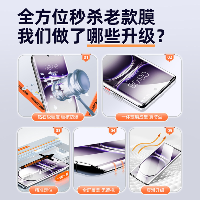 Instant Dust-Free Application Screen Protector for Oppo Reno12 Tempered Glass Film, Reno12 Pro Phone Film, Curved Screen Oppo Full Coverage Instant Dust-Free Application Screen Protector for Oppo Reno12 Tempered Glass Film, Reno12 Pro Phone Film, Curved Screen Oppo Full Coverage