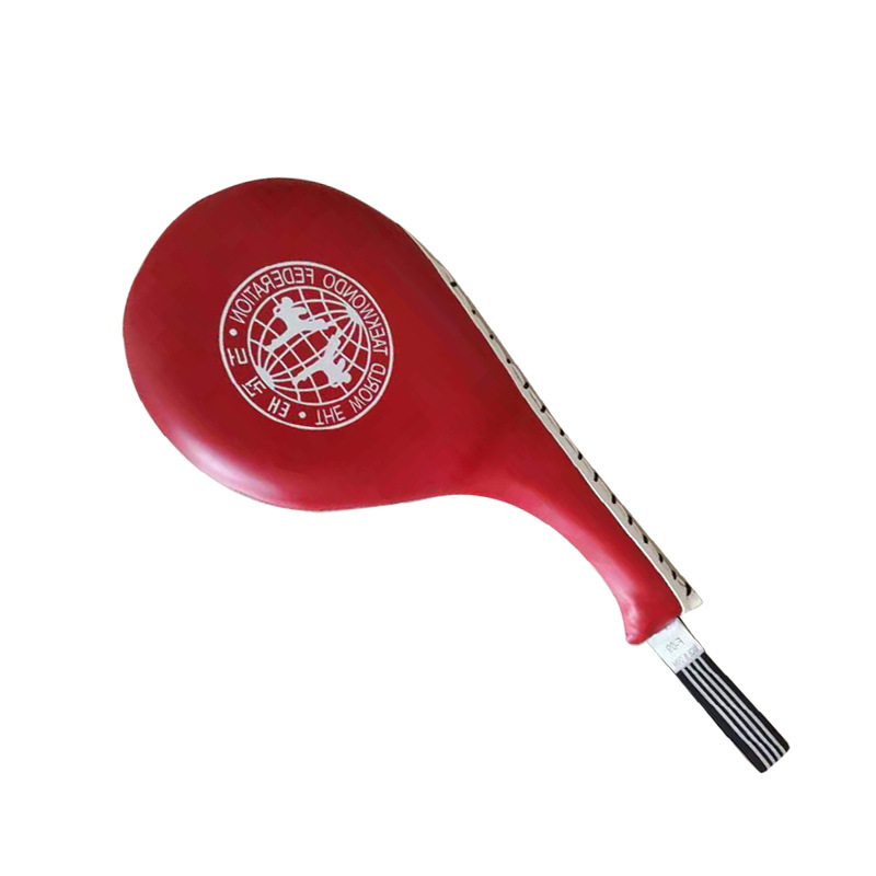 Venta al por mayor de los niños adultos objetivo de pie taekwondo equipo de protección entrenamiento de patada lateral de doble hoja Sanda pata de pollo objetivo de sonido Hall logotipo impreso