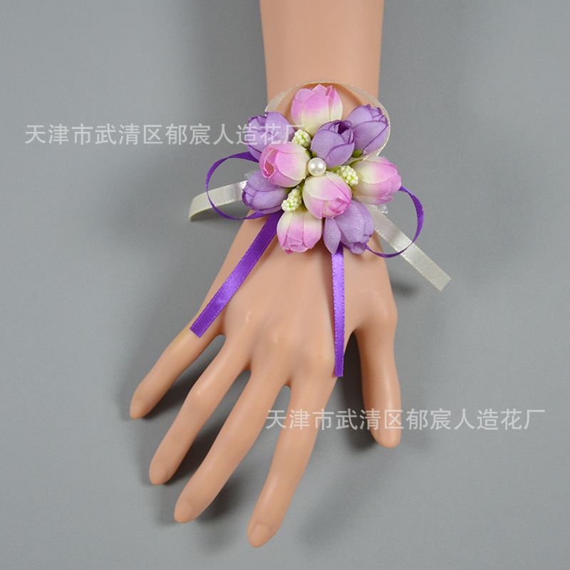 Korean-style wrist flower wholesale personalized creative wrist flower bride bridesmaid flower girl wrist flower shooting prop Flower
