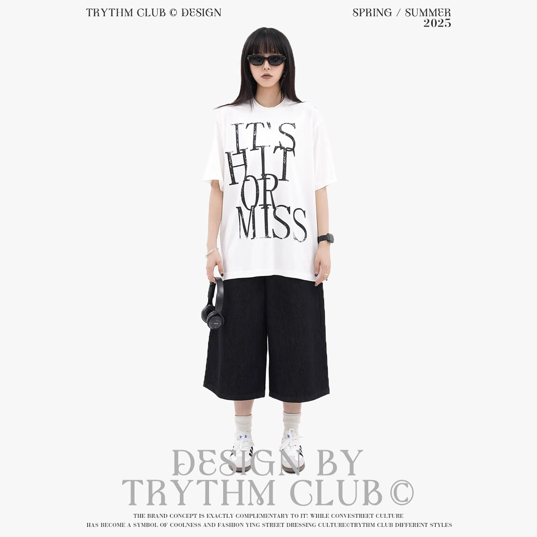TRYTHMCLUB Стильные дизайнерские брюки для мужчин и женщин, джинсы, свободный крой