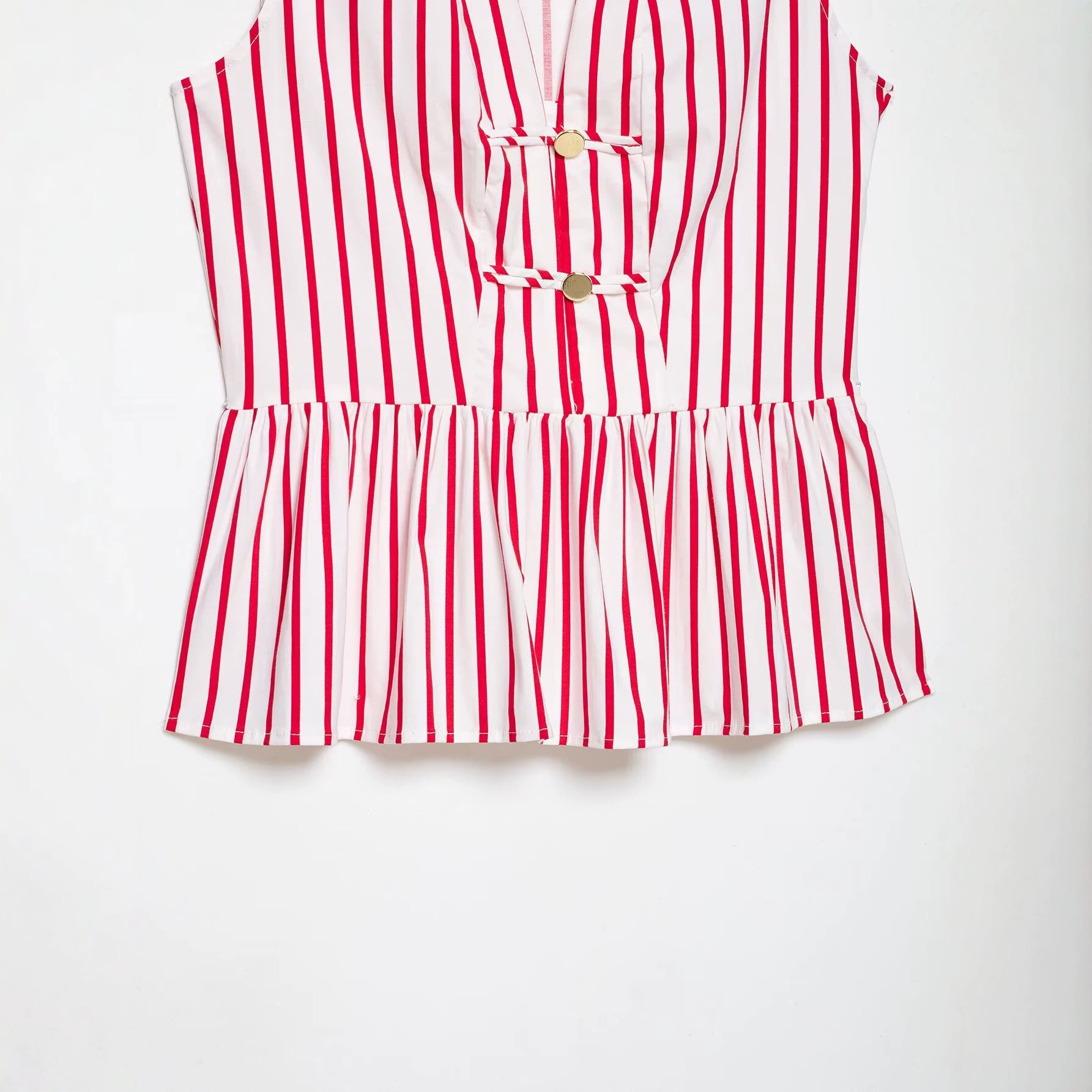 ZAZA hecho en casa estilo europeo al por mayor ropa de mujer de moda temperamento de cordón hebilla a rayas chaqueta 3897120
