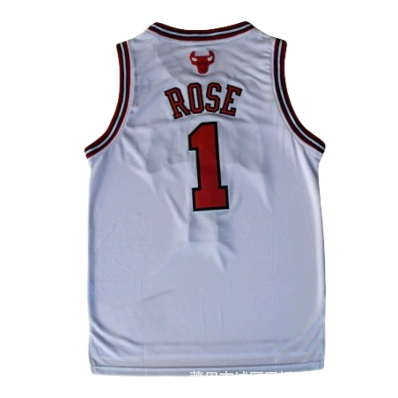 Баскетбольная форма Chicago №1 Rose джерси, NBA Bulls Rose, ретро вышивка