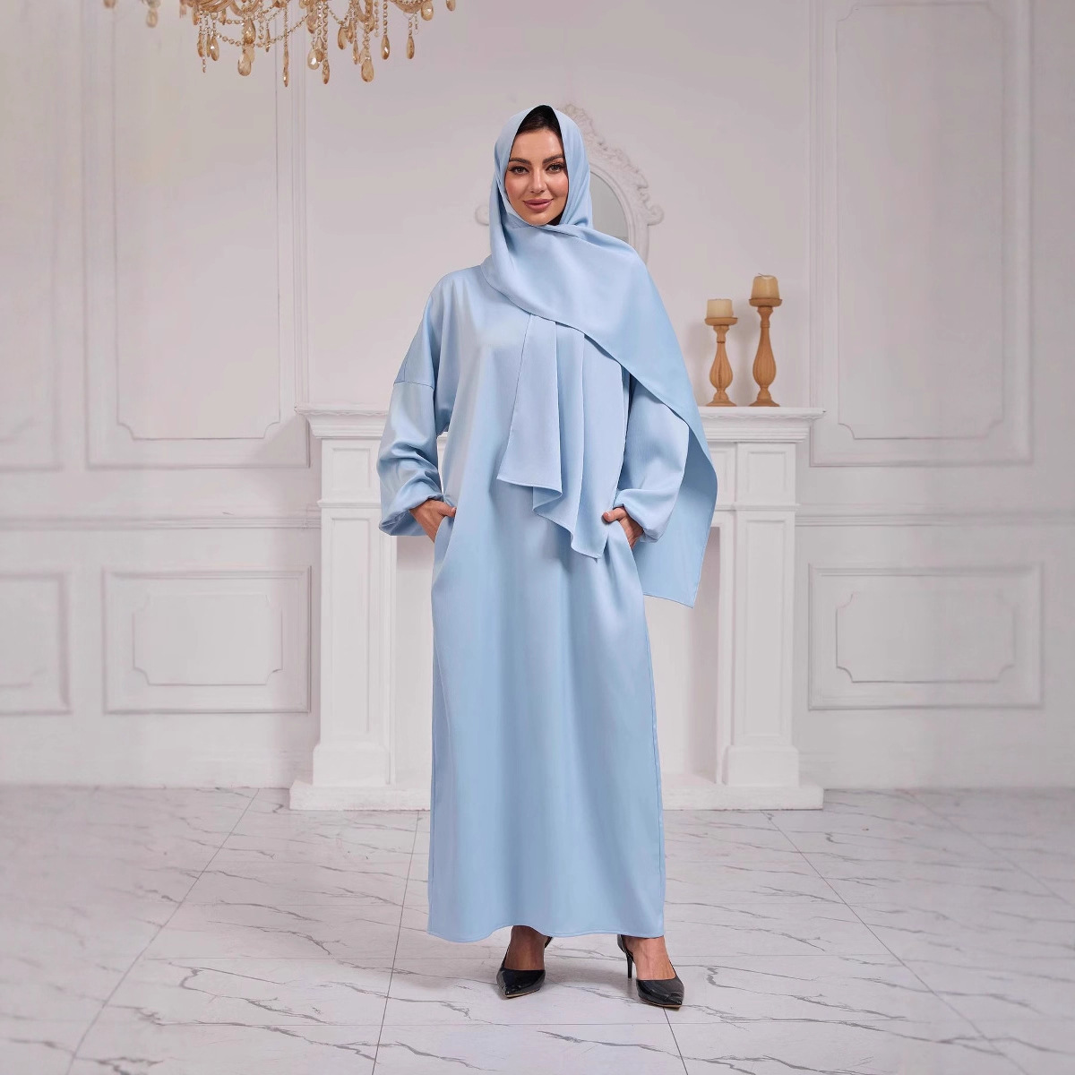 2025 Spring New Dubai Turkish Hijab Muslim Robe_voghion.com