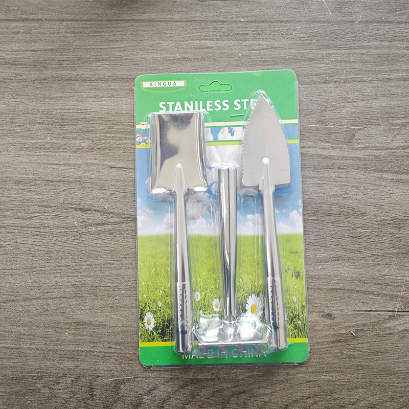 Todo el acero inoxidable engrosada pala rastrillo pala mini pala rastrillo traje balcón cultivo de hortalizas y suculentas herramientas de jardinería