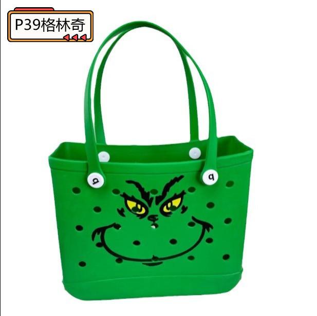 European and American Halloween Pumpkin Bag, Christmas Green Monster Hole Bag, Eva Beach Bag, Printed Travel Storage