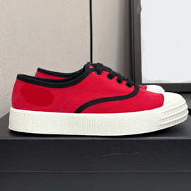 2025新款帆布平底撞色轻便休闲板鞋百搭舒适小白鞋时尚单鞋饼干鞋