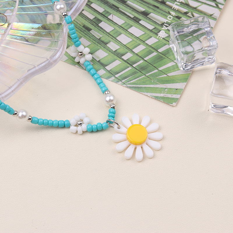 9g Weight Anklet Classification Wholesale Jewelry Sweet Daisy Arylic Beaded Anklet