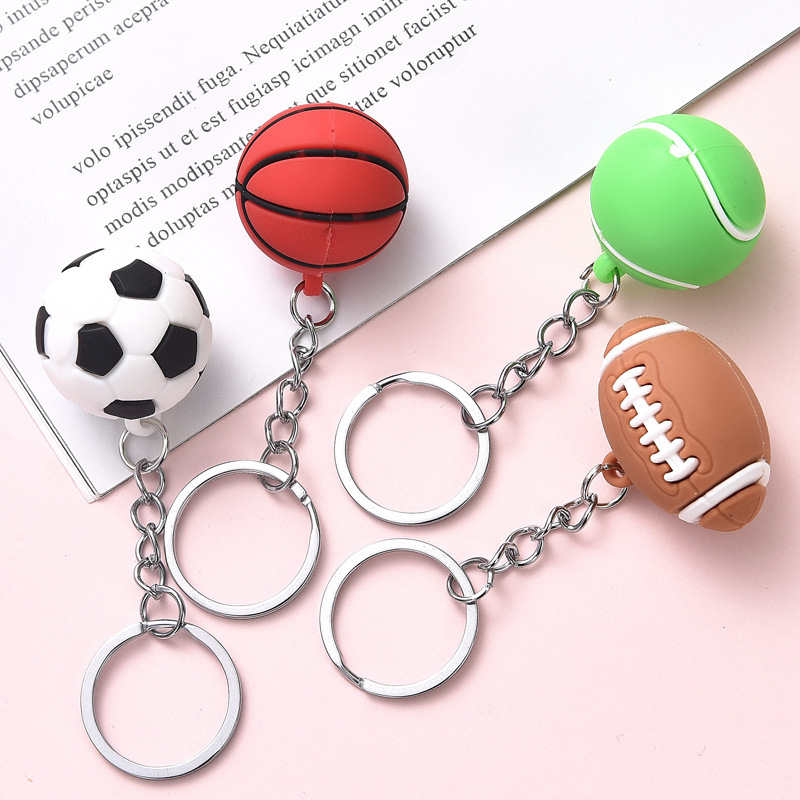 New multi-color ball keychain pendant bag fashion accessories small gift car key chain wholesale