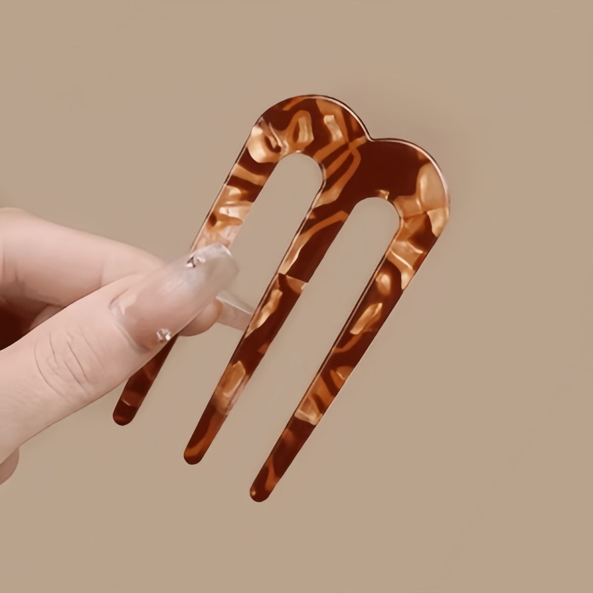 Exquisita horquilla en forma de U, mujer perezosa, artefacto de cabello, cabeza de bola, peine de cuatro dientes, peine para el cabello, temperamento, tocado fijo, horquilla