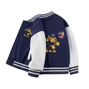 Wang Wang team clothes children's spring and autumn little boy coat 2024 new autumn and winter casual boys fleece-lined baseball uniform
