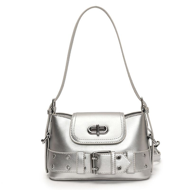Sweet & Cool Spicy Girl Moto Style Underarm Bag, Niche Design Women's Handbag 2025 New Fashion Versatile Trendy Shoulder Bag - Thumbnail 8