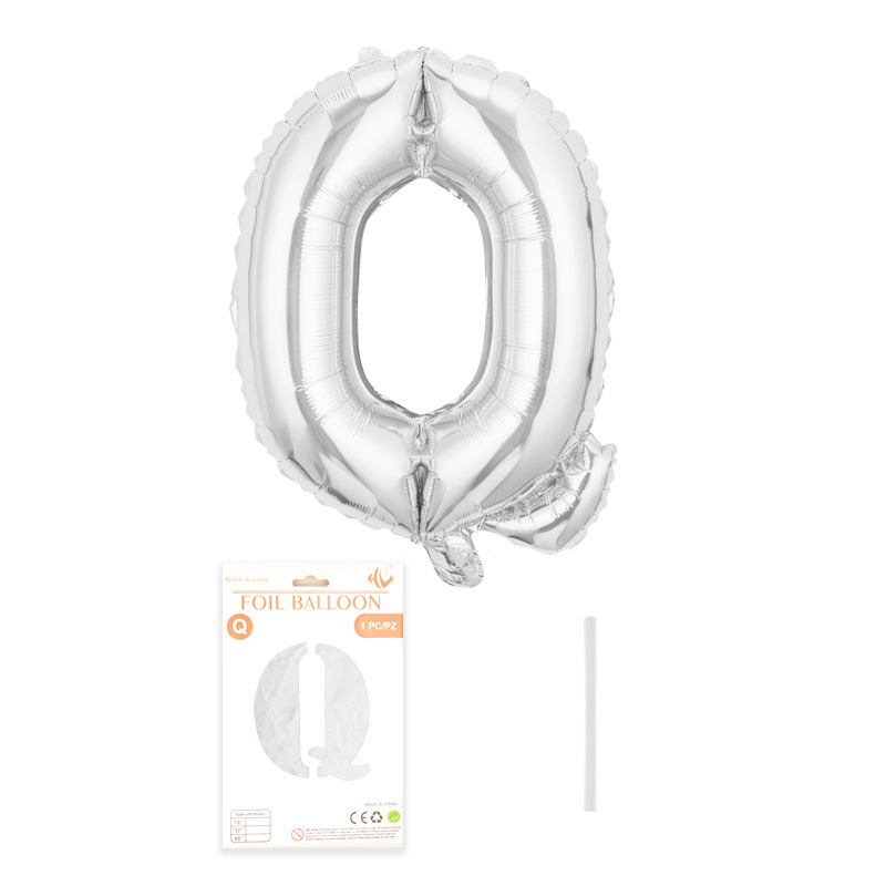 16 pulgadas alfabeto inglés tarjeta de papel independiente embalaje película de aluminio globo decoración de fiesta de cumpleaños diseño papel de aluminio globo al por mayor