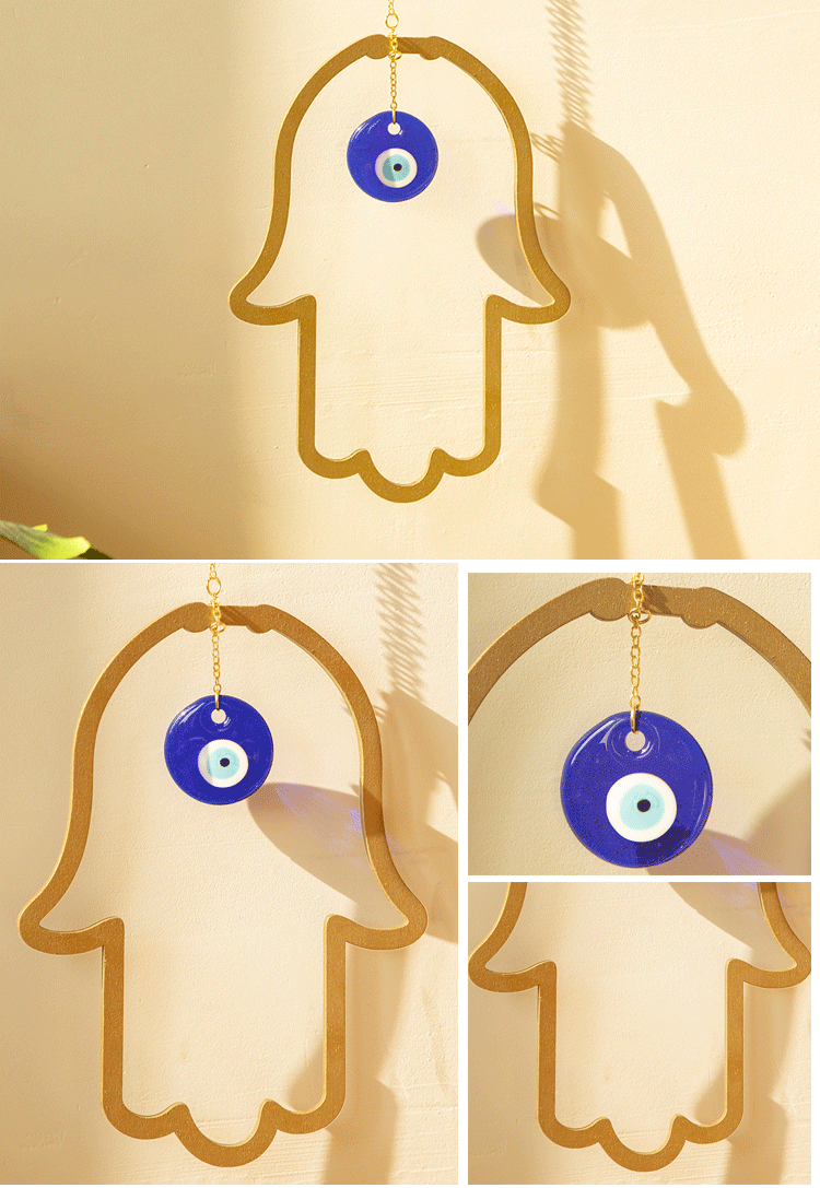 Retro Simple Style Devil's Eye Wood Pendant Artificial Decorations display picture 2