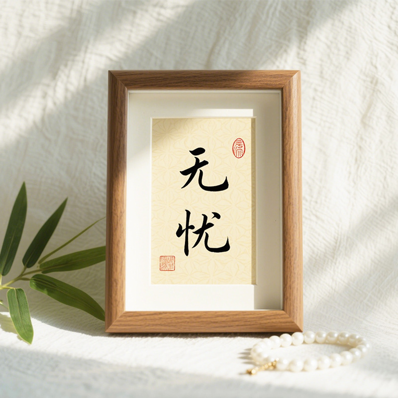 桌面摆件书法字挂画学习5寸6寸7寸8寸10寸挂画相框摆台装饰礼物框|undefined