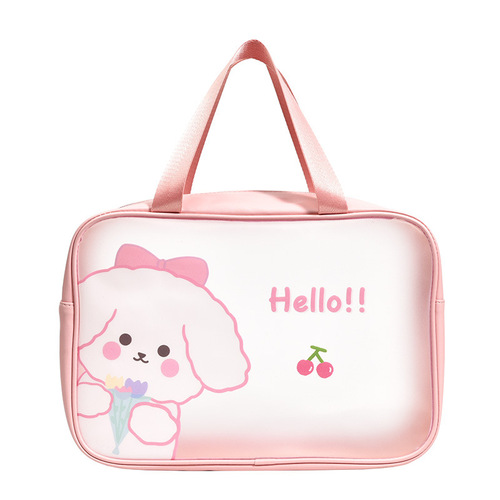 New Korean-style cartoon PVC lady makeup bag and travel kit, cute large capacity, high-quality PU storage bag for wholesale
