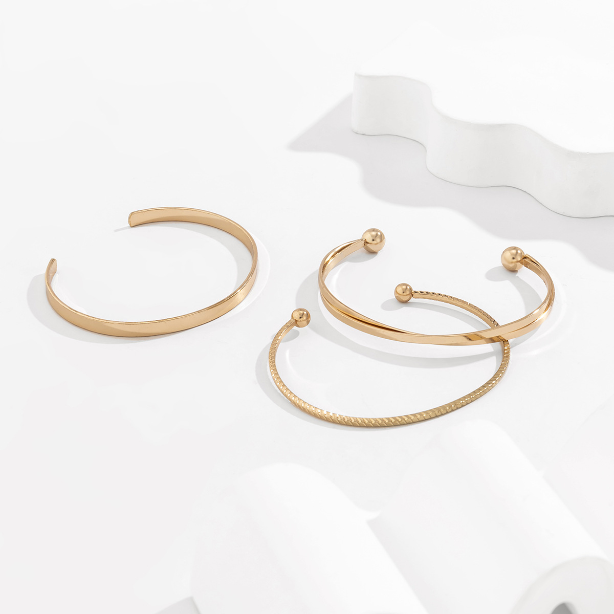 Fashion Geometric Iron Stripe Plating No Inlaid Bangle