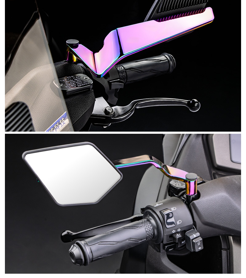 Motorcycle electric vehicle modified new fixed wing rearview mirror Mavericks No. 9 polar nuclear universal large field of view mirror
