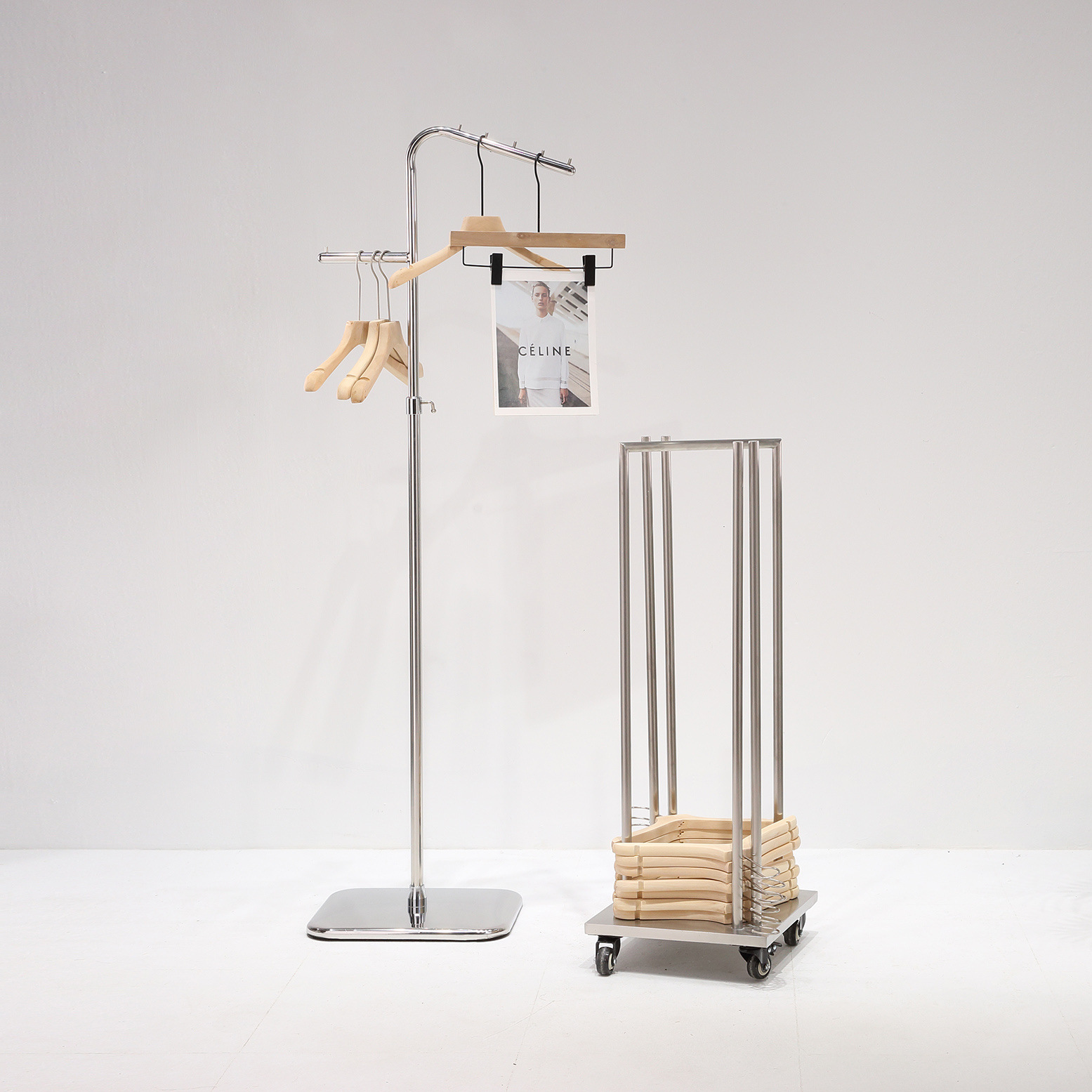 tienda de ropa almacena percha de ropa artefacto móvil de acabado de tela de vestir simple tienda de ropa de hombres y mujeres carro de almacenamiento estante de exhibición