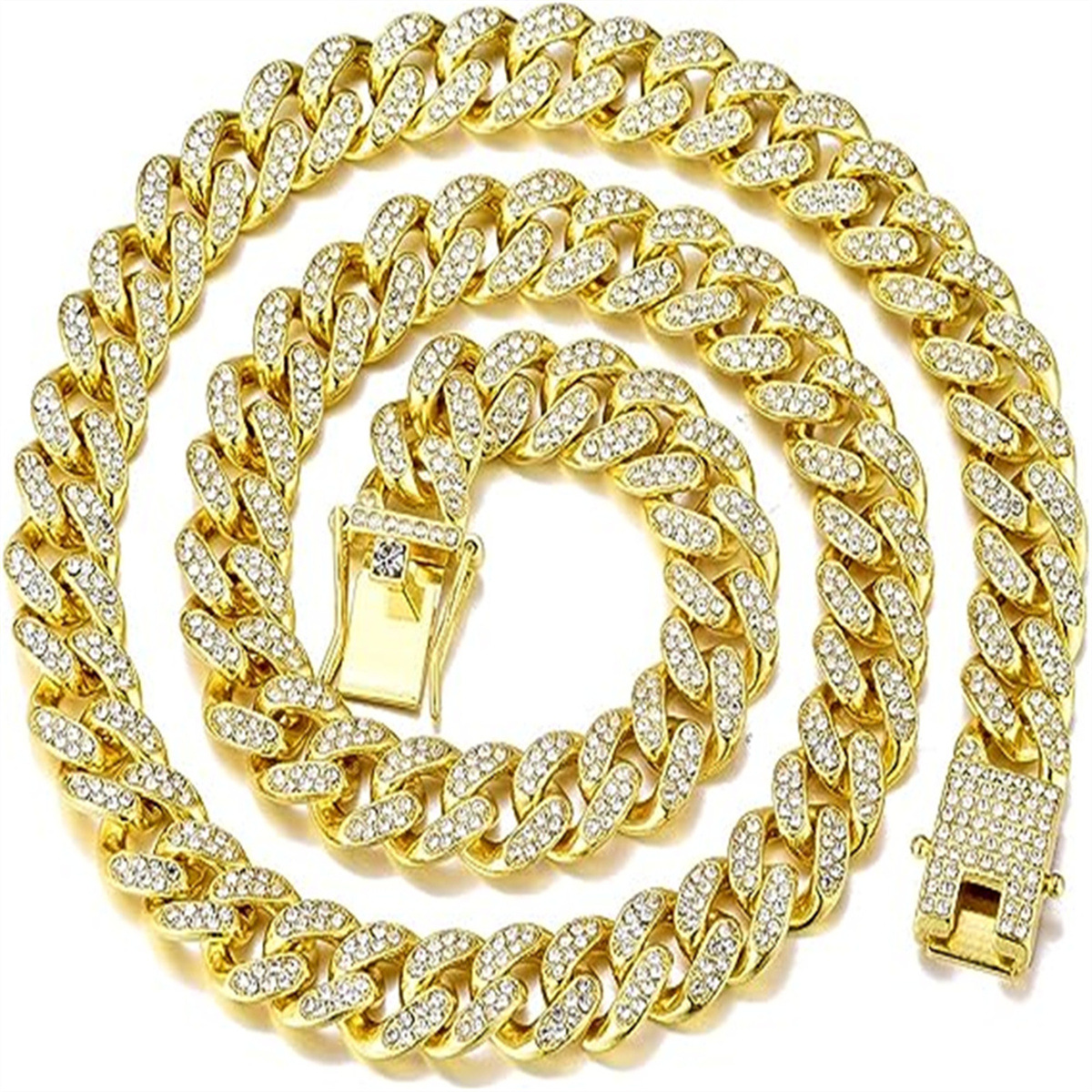 All Seasons Season 1 Piece Hip-Hop Geometric Alloy Zinc Alloy Inlay Rhinestones Women's Cuban Link Chain Curb Chain Chain Necklace Anklet Necklace