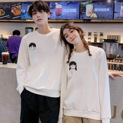 Couple wear autumn and winter New Korean style loose plus size women's sweater college style cute round neck bottoming shirt coat fashion