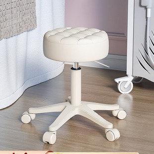 Beauty Stool with Wheels for Beauty Salon, Adjustable Height for Hairdressing and Barber Shop, Master Stool, Large Work Stool, Manicurist Swivel Chair