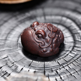 Purple sand golden toad tea pet color can be raised handmade ornaments golden toad tea table tea table wholesale