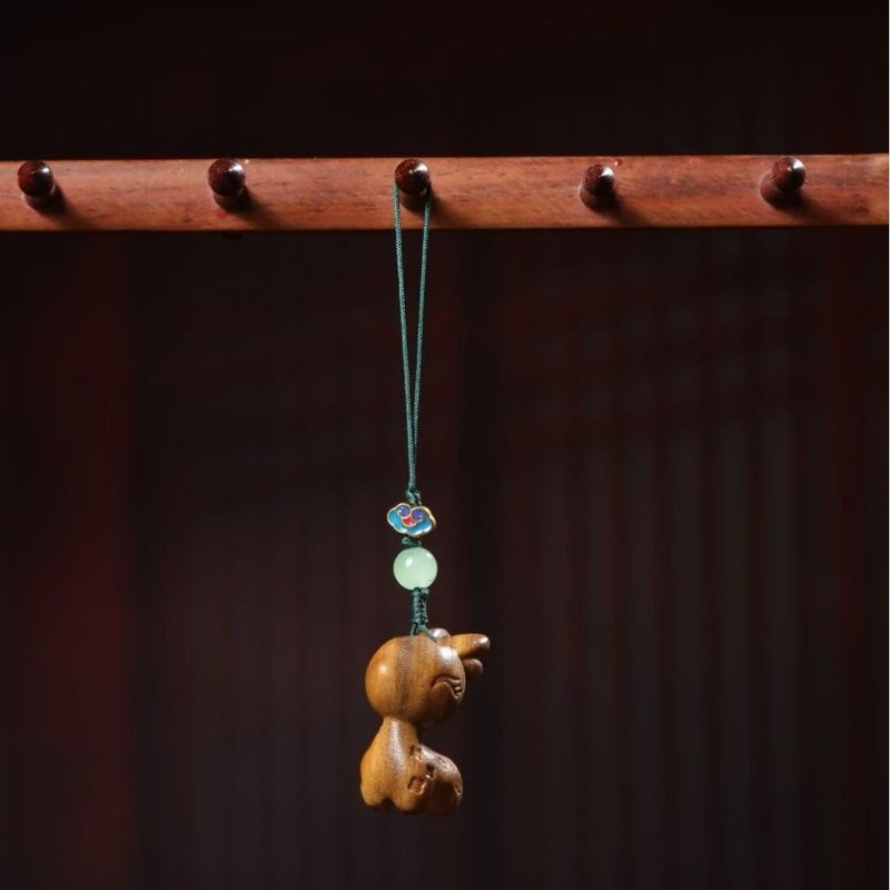 漂漆芭比小鹿手工编绳手机挂包包钥匙扣一路平安流苏萌鹿车载挂件|undefined