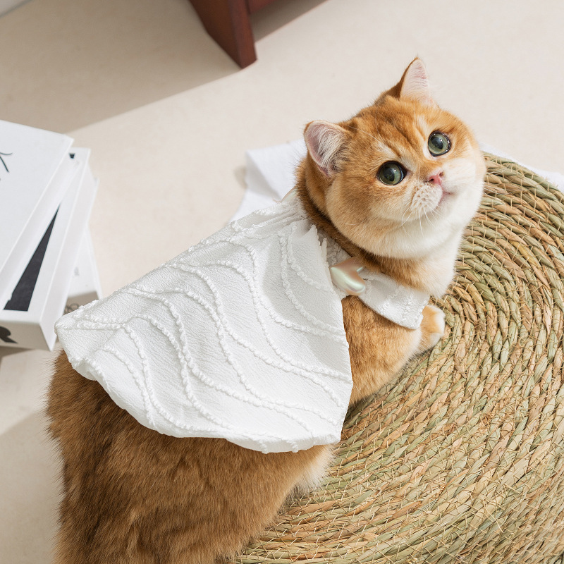 Primavera y verano gatos delgados Jacquard transpirable cables brotes de flores vestido de princesa vestido de perro vestido de mascota gato