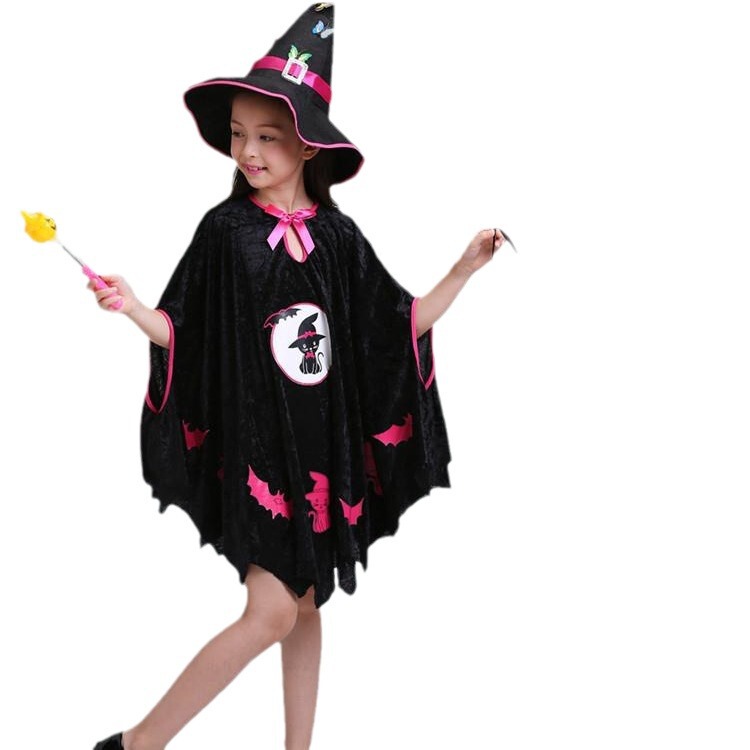 ハロウィーンカーニバルパーティー子供用ワンピース子供の日学校イベントステージショーコスプレ魔女服|undefined