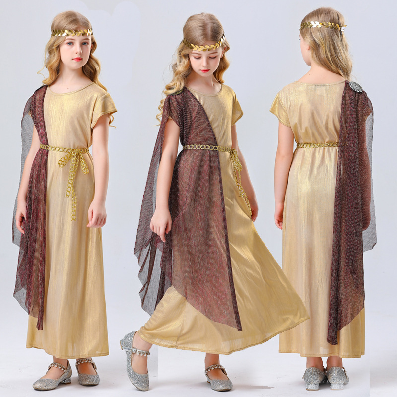 Foreign trade supply of ancient Greek clothing children's Halloween goddess playing clothing cosplay Roman women's skirt party outfit