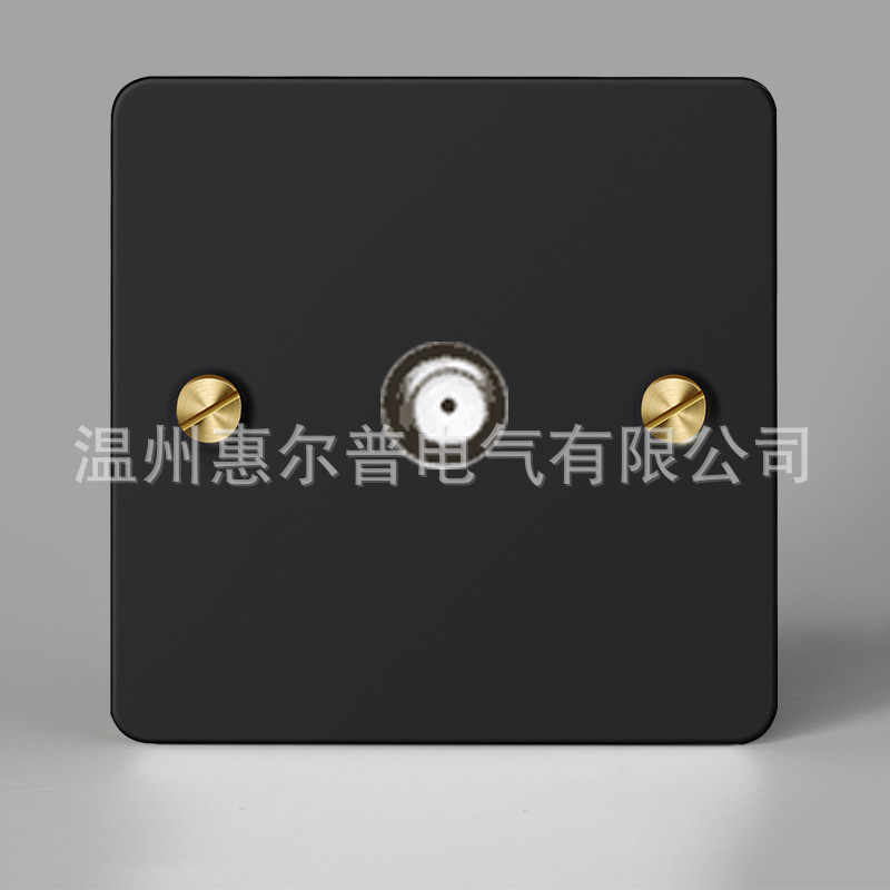 Mounted black retro switch key, light panel stainless steel