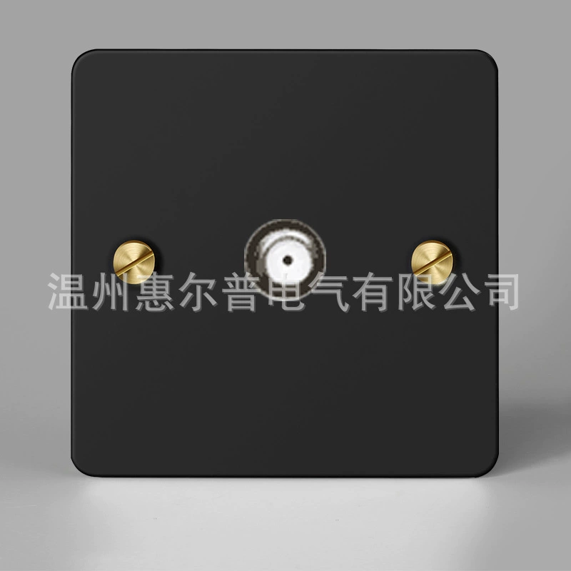 Mounted black retro switch key, light panel stainless steel