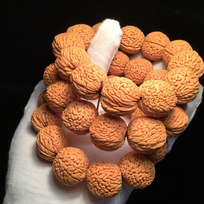 心缘工艺 桃核佛珠手串文玩山核桃手链 龙纹脑纹蚂蚁纹桃核盘玩串-阿里巴巴
