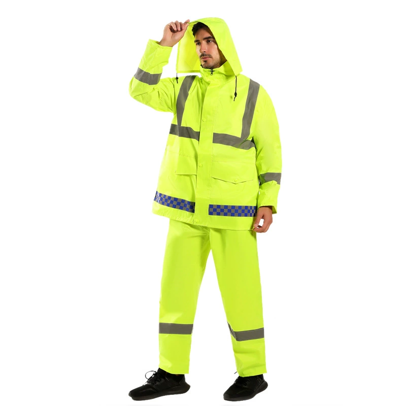 Travel fluorescence retroreflective split windproof raincoat for adults, keep warm trousers, wholesale