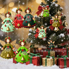 新款木制复古天使平面木制装饰品挂件圣诞树家居节日布置创意礼物
