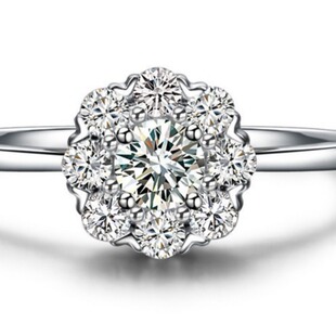Cross-Border Jewelry Wedding Gift Natural Large Diamond Ring for Women Pure 18K Gold Classic Inlaid Diamond Personalized Ring