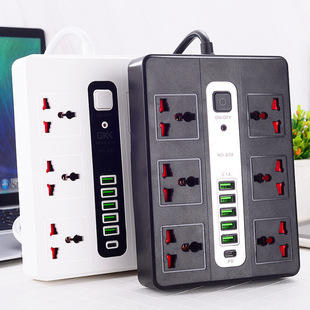 Foreign trade factory multi-hole USB patch cord board household English multi-function with extension cord wiring socket wholesale