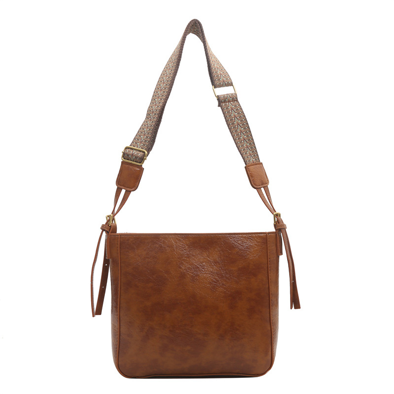 Bolso para mujeres 2024 nueva primavera y verano bolso de cubo de gran capacidad retro moda extranjera gripe bolsa de hombro de moda