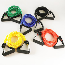 一字套布拉力绳 伸缩布套防断拉力器TPE管健身瑜伽器材一字弹力带