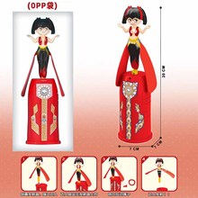 飞天拉线神女飞人小仙女国潮敦煌飞碟竹蜻蜓拉绳旋转儿童玩具