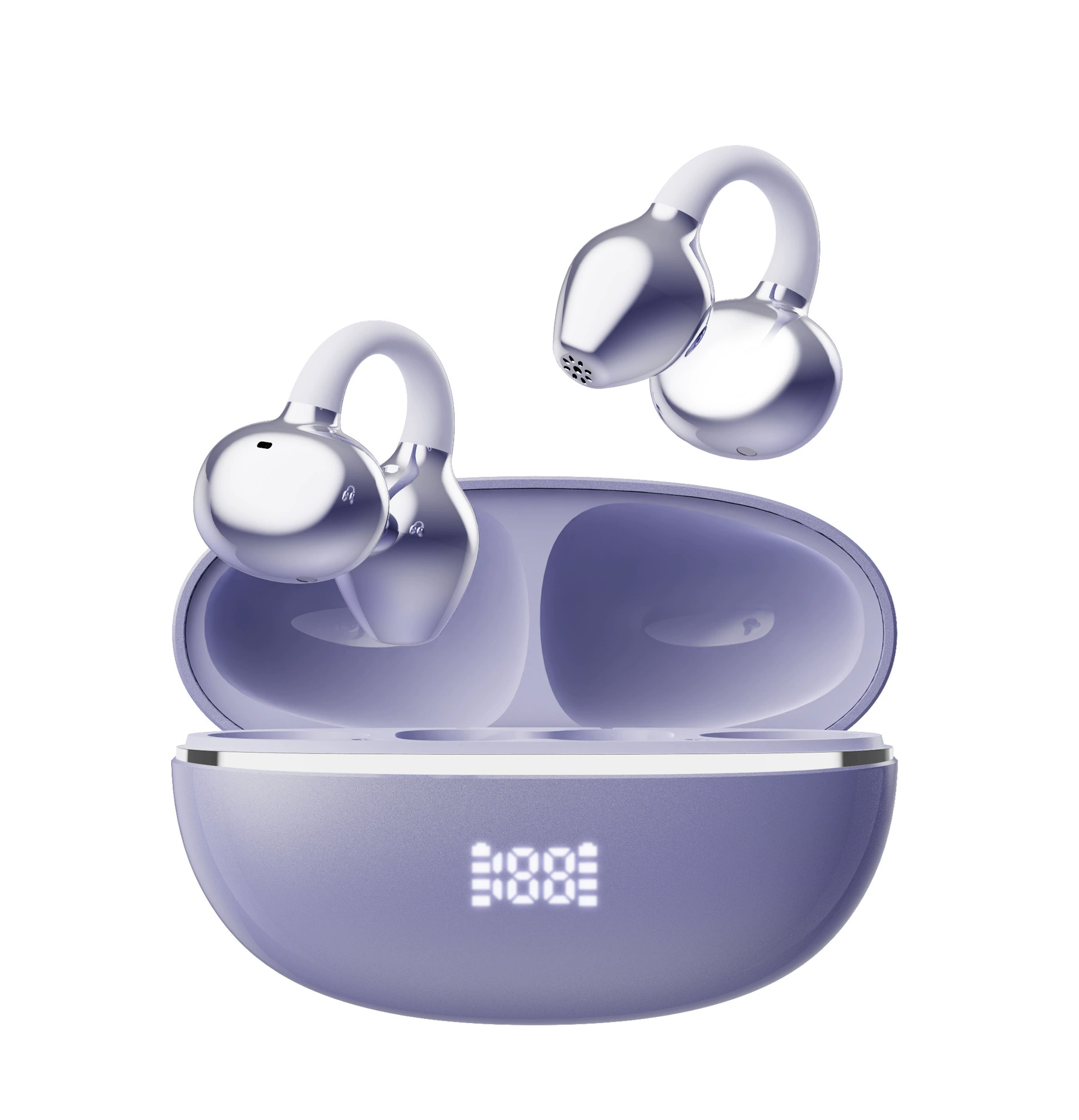 Bone‑conduction ear‑clip Bluetooth headset, noise reduction, low latency, decorative earring option