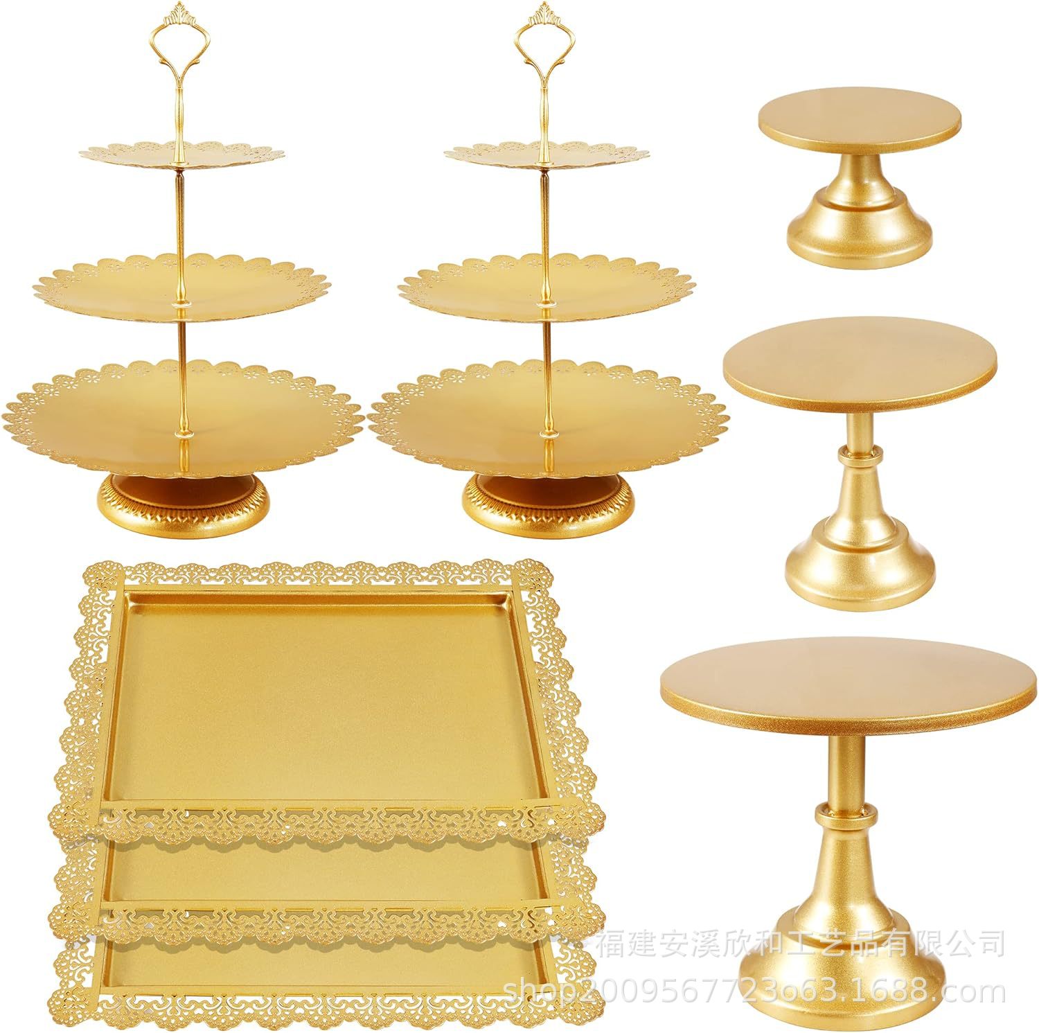 Amazon al por mayor hierro forjado pastel platos postres aperitivos altos pies dorados props de boda postres de gala estante de exhibición