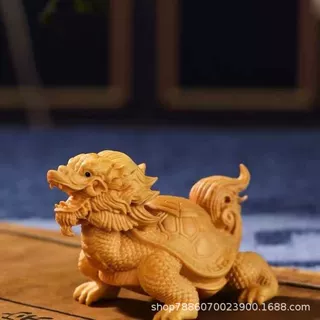 崖柏木福寿龙龟实心精雕文玩茶宠男士随身盘玩金钱龟