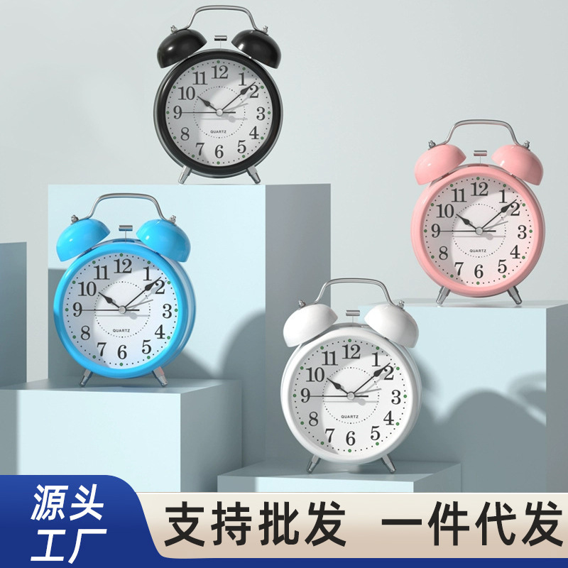 批发专用闹钟学生专用起床神器2024新款床头小闹铃儿童钟男孩女孩