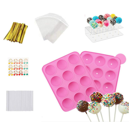 Amazon lollipop silicone mold set 12 holes 20 holes silicone mold tie bar lollipop display stand