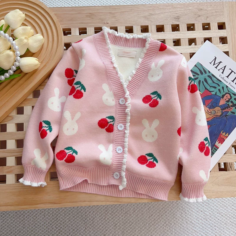 Свитер, осенний детский вязаный кардиган, jacket для девочек, детская одежда, стиль Chanel