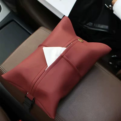 Car Decoration Car Hanging Interior – Car tissue box/set - burgundy-car-mount-version