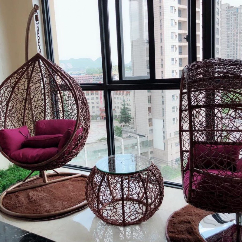 Птичье гнездо из виноградной лозы балконная корзина шезлонги индонезийский настоящий ротанг качалка кресло из ротанга для взрослых садовые качели ажурные hcds